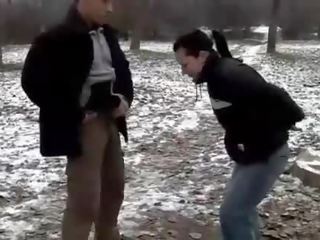 Bloke fucking and pissing on ugly lassie