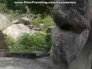 Exceptional fuck near the stone wall